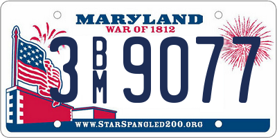 MD license plate 3BM9077