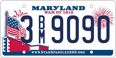 MD license plate 3BM9090