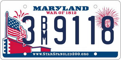 MD license plate 3BM9118