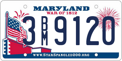 MD license plate 3BM9120