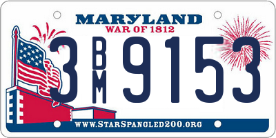 MD license plate 3BM9153