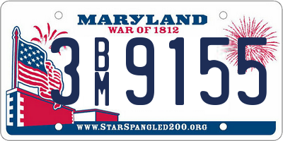 MD license plate 3BM9155