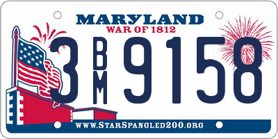MD license plate 3BM9158