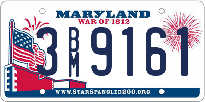 MD license plate 3BM9161