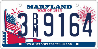MD license plate 3BM9164