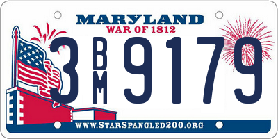 MD license plate 3BM9179
