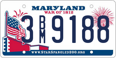 MD license plate 3BM9188