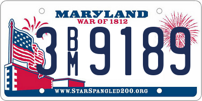 MD license plate 3BM9189