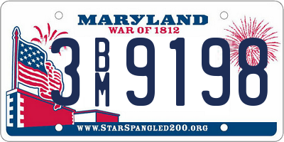 MD license plate 3BM9198