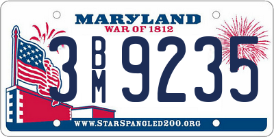 MD license plate 3BM9235