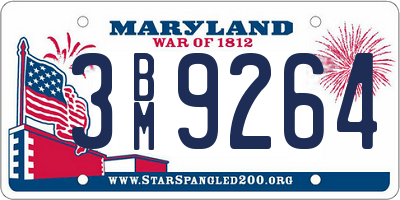 MD license plate 3BM9264