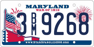 MD license plate 3BM9268