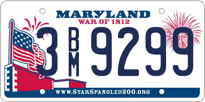 MD license plate 3BM9299