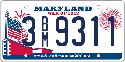 MD license plate 3BM9311