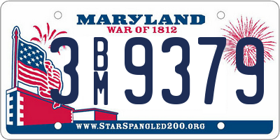 MD license plate 3BM9379