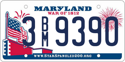 MD license plate 3BM9390