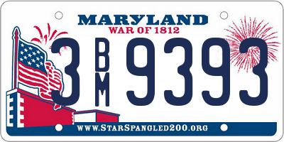 MD license plate 3BM9393