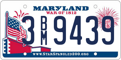 MD license plate 3BM9439