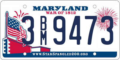 MD license plate 3BM9473