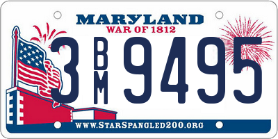 MD license plate 3BM9495