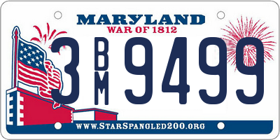 MD license plate 3BM9499