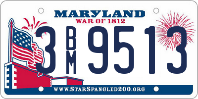 MD license plate 3BM9513