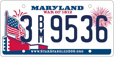 MD license plate 3BM9536