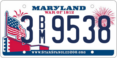 MD license plate 3BM9538