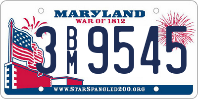 MD license plate 3BM9545