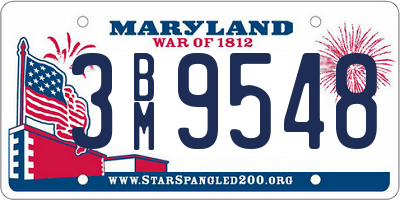 MD license plate 3BM9548