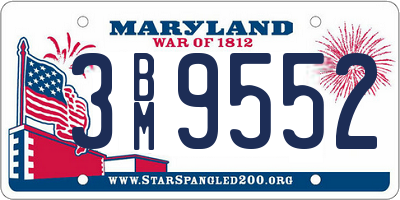 MD license plate 3BM9552