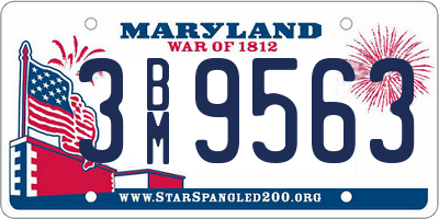 MD license plate 3BM9563