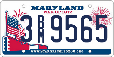 MD license plate 3BM9565