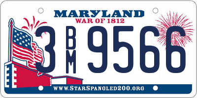 MD license plate 3BM9566