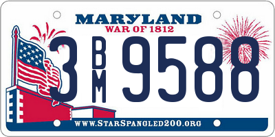 MD license plate 3BM9588