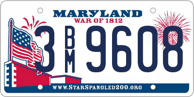 MD license plate 3BM9608