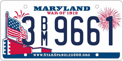 MD license plate 3BM9661