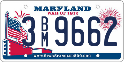MD license plate 3BM9662