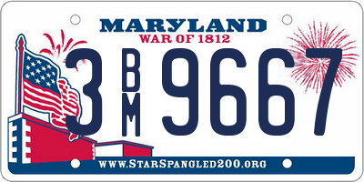 MD license plate 3BM9667