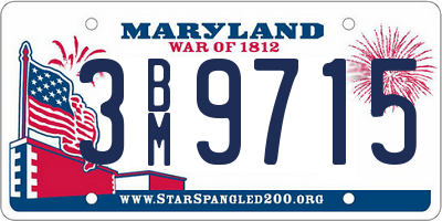 MD license plate 3BM9715