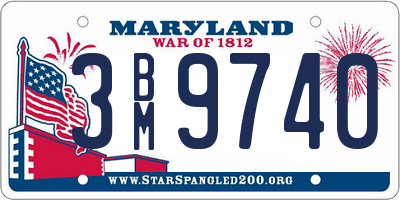 MD license plate 3BM9740