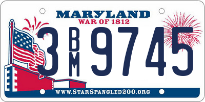 MD license plate 3BM9745