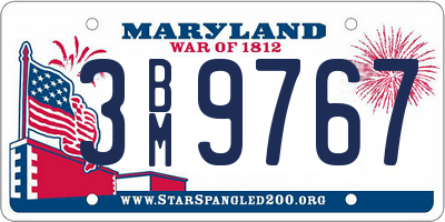 MD license plate 3BM9767