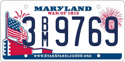 MD license plate 3BM9769