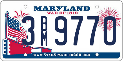 MD license plate 3BM9770