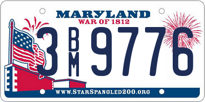 MD license plate 3BM9776