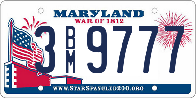 MD license plate 3BM9777