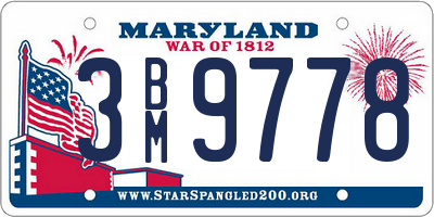 MD license plate 3BM9778