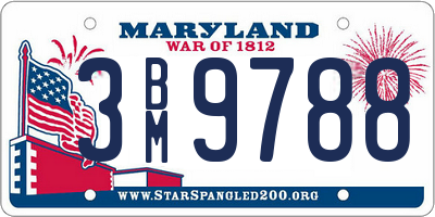 MD license plate 3BM9788