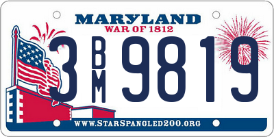 MD license plate 3BM9819